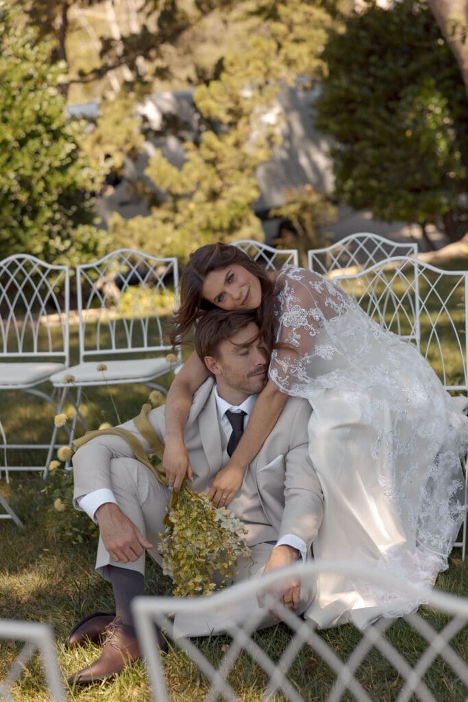 Editorial bride and groom portraits at Ivy Manor